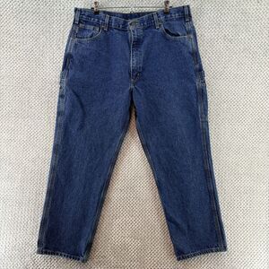 Carhartt Jeans Men 40 (37X27) Blue Dark Wash Carpenter Relax Fit Mid Rise Work